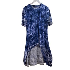 Annabelle Tie-Dye Dark Blue Short Sleeve Dress Size S